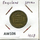 THREEPENCE 1958 UK GRANDE-BRETAGNE GREAT BRITAIN Pièce #AW106.F.A - F. 3 Pence