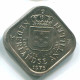 5 CENTS 1975 NIEDERLÄNDISCHE ANTILLEN Nickel Koloniale Münze #S12258.D.A - Niederländische Antillen