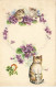 CHATS AD#MK212 CHATS FLEURS FER A CHEVAL - Cats