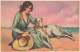 T. CORBELLA * 6 CPA Illustrateur Corbella Italia Italien * Série 624 * Mode Femme Robe Chien Chiens Dog Dogs - Corbella, T.