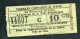 Ticket Billet Tramway Début XXe "Tramways Electriques De Rennes / Fg De Paris - Av. De La Tour D'Auvergne - 10 Cmes" - Europa