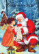 PÈRE NOËL ANGES NOËL Vintage Carte Postale CPSM #PAK100.FR - Santa Claus