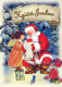 WEIHNACHTSMANN SANTA CLAUS ENGEL WEIHNACHTSFERIEN Vintage Postkarte CPSM #PAK101.DE - Santa Claus