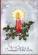 Happy New Year Christmas CANDLE Vintage Postcard CPSMPF #PKD005.GB - Neujahr