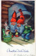 Happy New Year Christmas GNOME Vintage Postcard CPSMPF #PKD250.GB - Año Nuevo