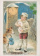 Happy New Year Christmas CHILDREN TABLE CLOCK Vintage Postcard CPSM #PAU022.GB - Neujahr
