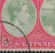 ST. KITTS-NEVIS 1938 5s  SG 77ac BREAK IN FRAME ABOVE ORNAMENT VARIETY CHALK-SURFACED PAPER FINE USED Cat £500 - St.Christopher-Nevis & Anguilla (...-1980)