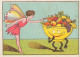 Femme Papillon Libéllule * Doc Pub Ancien Image Chromo * Illustrateur * Corbeille De Fruits * Butterfly Dragonflie Spain - Schmetterlinge