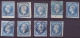 FRANCE 1853-1860 LOT 9 Timbres 20 C Bleu YT N°14 - 1853-1860 Napoleone III