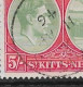 ST. KITTS-NEVIS 1938 5s  SG 77bb BREAK IN FRAME ABOVE ORNAMENT VARIETY ORDINARY PAPER FINE USED Cat £250 - St.Christopher-Nevis-Anguilla (...-1980)