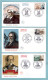 FDC France 1966 - Célébrités 1966 - Fourier, Mansart , Proust, Fauré, Metchnikoff, Taine - YT 1470 à 1475 - 1960-1969