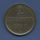 Hannover 2 Pfennige 1850 B, König Ernst August, J 75 Ss+ (m3992) - Groschen & Andere Kleinmünzen