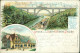 Litho AK Remscheid 2 Bild Litho: Restaurant Und Kaiser Wilhelm Brücke 1902  - Remscheid