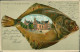 Wilhelmshaven Fisch-Litho: Kaiserl. Deckoffizier Schule 1910 Prägekarte - Wilhelmshaven