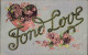 Ansichtskarte  One Love - Künstlerkarte Liebe Herz 1907 Silber-Effekt - Filosofia & Pensatori