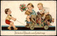 Ansichtskarte  Glückwunsch Geburtstag Birthday Kinder Ziehen Bierfass 1934 - Birthday
