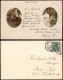 Fotokarte Mann Und Frau Im Garten 2 Bilder 1916 Privatfoto  Gel. Stempel Berlin - Personnages