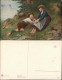 Künstlerkarte Künstler A. Lüben "Kurze Rast" Art Postcard 1920 - 1900-1949