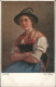 Künstlerkarte "Die Mirzl" Frau In Bayr. Tracht, Münchner Kunst 1910 - Personen