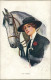 Ansichtskarte  Künstler Motiv-AK Frau Mit Pferd Woman With Horse 1910 - Personnages