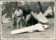 Zeltplätze/Camping, Frau Luftmatratze Motorad Zelt 1964 Privatfoto - Non Classés