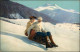 Ansichtskarte  Wintersport: Schlitten/Rodeln Mann Frau Stimmungsbild 1911 - Sports D'hiver