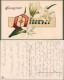 Ansichtskarte  Ostern Patriotika Märzenbecher 1918 Prägekarte - Pasqua