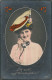 Ansichtskarte  Jugenstil Ornament Frau Beim Telefonieren Fotokunst 1906 - Personnages
