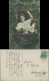 Ansichtskarte  Fotokunst Magd Mägdelein Mit Blumen & Tauben 1910 - Personen