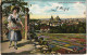 Ansichtskarte Erfurt Blumenfrau - Stadtpartie Blumenbeete 1913 - Erfurt