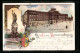Lithographie Braunschweig, Herzogliches Residenzschloss, Sieges-Denkmal Und Wappen  - Braunschweig
