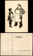 Ansichtskarte  Scherenschnitt/Schattenschnitt Frau Mit Korb Vor Mann 1928 - Silhouette - Scissor-type