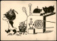 Wurstmaschine Politik Scherzkarte Scherenschnitt/Schattenschnitt 1928 - Silhouetkaarten