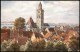 Überlingen Panorama Ansicht; Künstlerkarte Gemalt Von V. Marschall 1927 - Überlingen