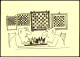 Schach Chess - Spiel, Künstlerkarte Männer Beim Schachspiel 2002 - Zeitgenössisch (ab 1950)