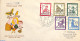 Netherlands 1950 Child Welfare 5v, FDC, Open Flap, Stamped Address, First Day Cover - Lettres & Documents