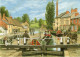 TOP LOCK - STOKE BRUERNE - GRAND UNION CANAL DA UN DIPINTO DI ALAN FIRTH - MISURA CHIUSO 10,5X15 CM. - APERTO 21X15 CM. - Commerce