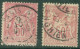 France  104 Et 98  Ob Paris Rue D'Enghien     Voir Scan Et Description   - 1898-1900 Sage (Type III)