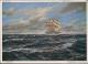 Ansichtskarte  DREIMASTBARK VOR DEM WIND Segelschiff Künstlerkarte 1928 - Segelboote