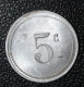 Jeton De Nécessité "5c / Cercle De La Jeune France - Rougiers - Var" - Monetary / Of Necessity