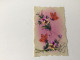 Carte Postale Ancienne Pensées Et Papillons  Avec Paillettes Sur Carte Transparente Bonne Année - Fleurs