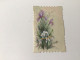 Petite Carte  Postale Ancienne Iris Sur Carte Transparente - Flowers