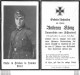 MEMENTO AVIS DE DECES SOLDAT ALLEMAND  ANDREAS KONIG 19/08/1941 - Obituary Notices