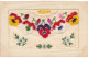 FANTAISIE AO#AL000606 BRODEE BRODERIE FLEURS ROSE ROUGE JAUNE BLEU BLANCHE - Embroidered