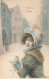 ILLUSTRATEUR #FG55599 VIENNE JOYEUX NOEL FEMME A CHAPEAU ET GUI - Vienne