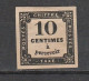 France Taxe N° 2 * Noir 10c - 1859-1959 Postfris