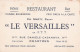 Hôtel Restaurant Bar  LE VERSAILLES à CHARTRES . CH. MARTY . - Hotelsleutels (kaarten)