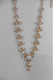 Vintage - Collier Princesse Métal Doré Serti Perles Fines Blanches Et Cristaux Strass Blanc Transparent - Necklaces/Chains
