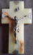Superbe Crucifix à Accrocher, Christ , Plaque INRI Et écoinçons En Argent , Croix En Onyx Avec Belle Veine Rouge - Religion & Esotericism