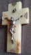 Superbe Crucifix à Accrocher, Christ , Plaque INRI Et écoinçons En Argent , Croix En Onyx Avec Belle Veine Rouge - Religion &  Esoterik